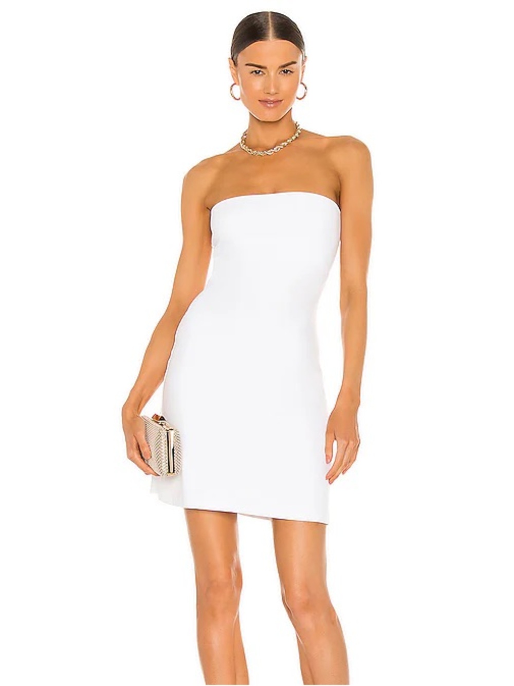 Susana Monaco Strapless Tube Mini Dress Sugar White Small